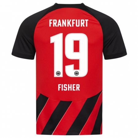 Kandiny Niño Camiseta Ben-Luca Fisher #19 Negro Rojo 1ª Equipación 2023/24 La Camisa Chile