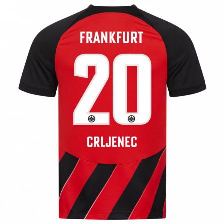 Kandiny Niño Camiseta Dominik Crljenec #20 Negro Rojo 1ª Equipación 2023/24 La Camisa Chile