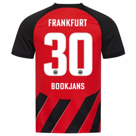 Kandiny Niño Camiseta Jakob Bookjans #30 Negro Rojo 1ª Equipación 2023/24 La Camisa Chile