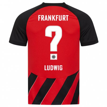 Kandiny Niño Camiseta Finn Ludwig #0 Negro Rojo 1ª Equipación 2023/24 La Camisa Chile