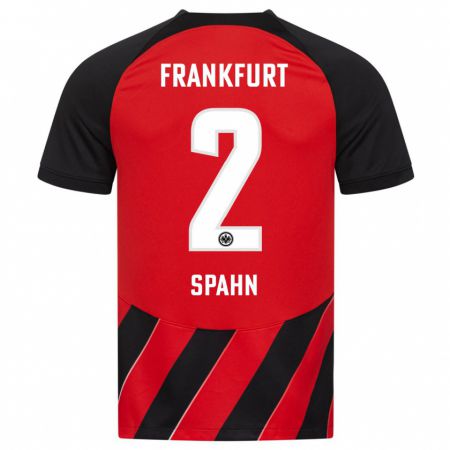 Kandiny Niño Camiseta Maurice Spahn #2 Negro Rojo 1ª Equipación 2023/24 La Camisa Chile