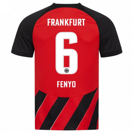 Kandiny Niño Camiseta Noah Fenyö #6 Negro Rojo 1ª Equipación 2023/24 La Camisa Chile