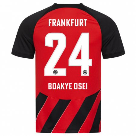 Kandiny Niño Camiseta Derek Boakye-Osei #24 Negro Rojo 1ª Equipación 2023/24 La Camisa Chile