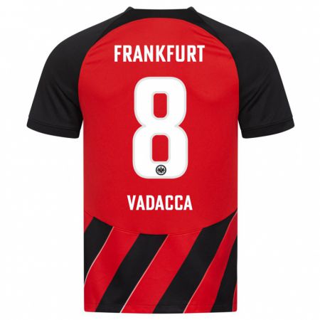 Kandiny Niño Camiseta Gianni Vadacca #8 Negro Rojo 1ª Equipación 2023/24 La Camisa Chile
