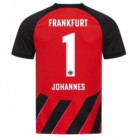 Kandiny Niño Camiseta Stina Johannes #1 Negro Rojo 1ª Equipación 2023/24 La Camisa Chile