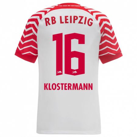 Kandiny Niño Camiseta Lukas Klostermann #16 Blanco 1ª Equipación 2023/24 La Camisa Chile