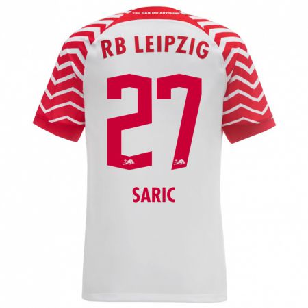 Kandiny Niño Camiseta Lucio Saric #27 Blanco 1ª Equipación 2023/24 La Camisa Chile