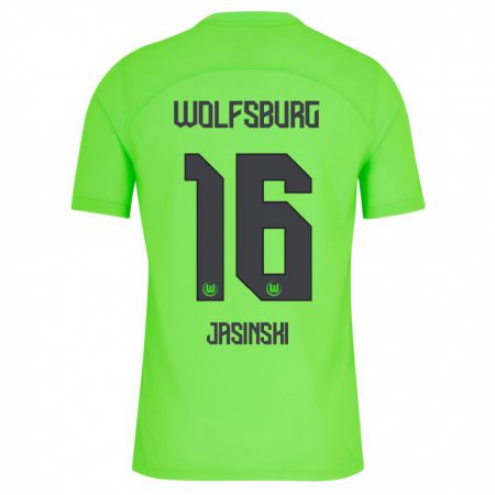 Kandiny Niño Camiseta Mateusz Jasinski #16 Verde 1ª Equipación 2023/24 La Camisa Chile