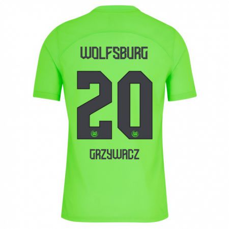 Kandiny Niño Camiseta Eryk Grzywacz #20 Verde 1ª Equipación 2023/24 La Camisa Chile