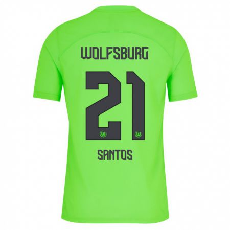 Kandiny Niño Camiseta Leonardo Santos #21 Verde 1ª Equipación 2023/24 La Camisa Chile