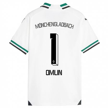 Kandiny Niño Camiseta Jonas Omlin #1 Blanco Verde 1ª Equipación 2023/24 La Camisa Chile