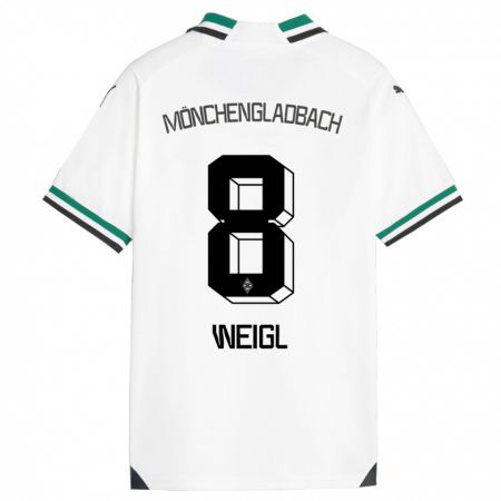 Kandiny Niño Camiseta Julian Weigl #8 Blanco Verde 1ª Equipación 2023/24 La Camisa Chile