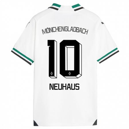 Kandiny Niño Camiseta Florian Neuhaus #10 Blanco Verde 1ª Equipación 2023/24 La Camisa Chile