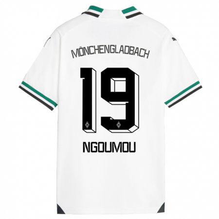 Kandiny Niño Camiseta Nathan Ngoumou #19 Blanco Verde 1ª Equipación 2023/24 La Camisa Chile