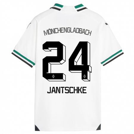 Kandiny Niño Camiseta Tony Jantschke #24 Blanco Verde 1ª Equipación 2023/24 La Camisa Chile