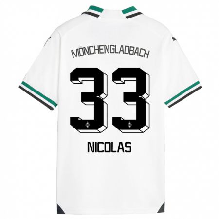 Kandiny Niño Camiseta Moritz Nicolas #33 Blanco Verde 1ª Equipación 2023/24 La Camisa Chile