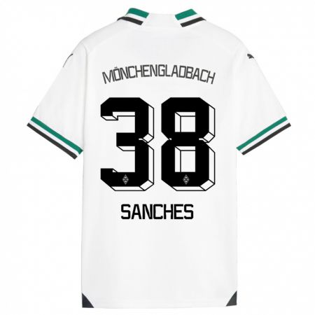 Kandiny Niño Camiseta Yvandro Borges Sanches #38 Blanco Verde 1ª Equipación 2023/24 La Camisa Chile