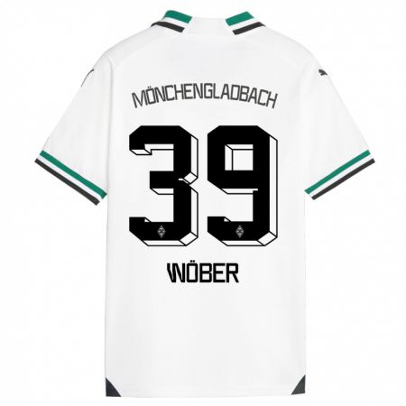 Kandiny Niño Camiseta Maximilian Wöber #39 Blanco Verde 1ª Equipación 2023/24 La Camisa Chile