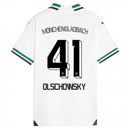 Kandiny Niño Camiseta Jan Olschowsky #41 Blanco Verde 1ª Equipación 2023/24 La Camisa Chile