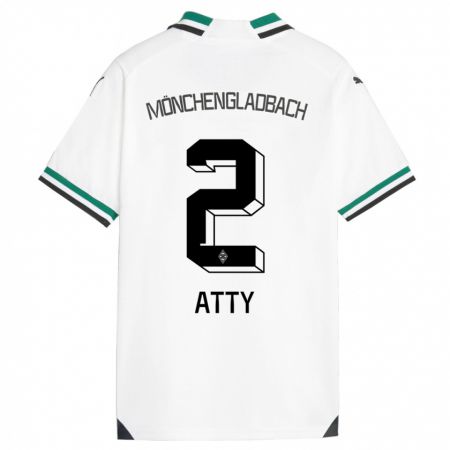 Kandiny Niño Camiseta Yassir Atty #2 Blanco Verde 1ª Equipación 2023/24 La Camisa Chile