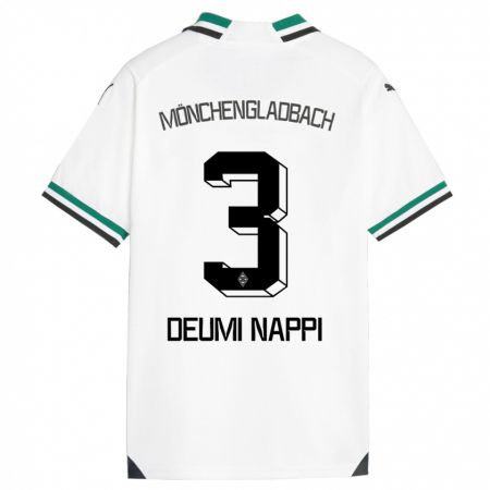 Kandiny Niño Camiseta Dimitrie Deumi Nappi #3 Blanco Verde 1ª Equipación 2023/24 La Camisa Chile