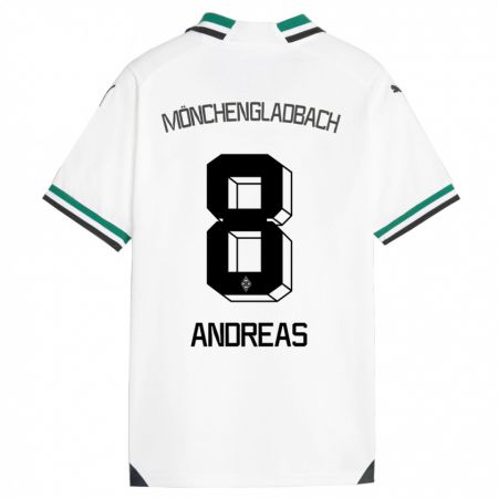 Kandiny Niño Camiseta Noah Andreas #8 Blanco Verde 1ª Equipación 2023/24 La Camisa Chile