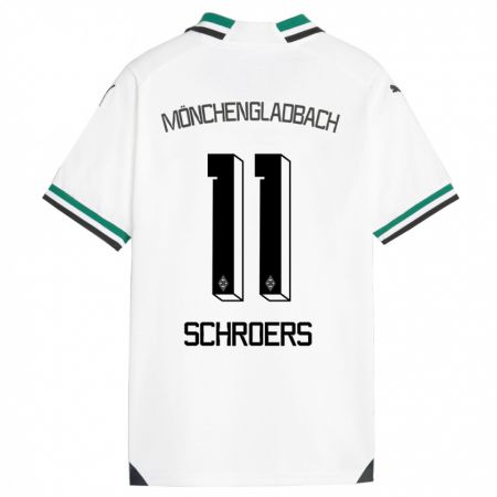Kandiny Niño Camiseta Mika Schroers #11 Blanco Verde 1ª Equipación 2023/24 La Camisa Chile