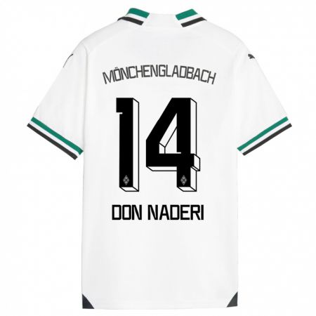 Kandiny Niño Camiseta Ryan Don Naderi #14 Blanco Verde 1ª Equipación 2023/24 La Camisa Chile