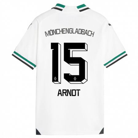 Kandiny Niño Camiseta Leo Arndt #15 Blanco Verde 1ª Equipación 2023/24 La Camisa Chile