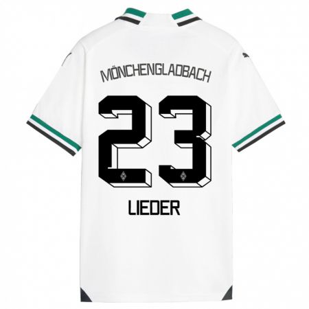 Kandiny Niño Camiseta Michel Lieder #23 Blanco Verde 1ª Equipación 2023/24 La Camisa Chile