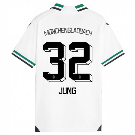 Kandiny Niño Camiseta In-Gyom Jung #32 Blanco Verde 1ª Equipación 2023/24 La Camisa Chile