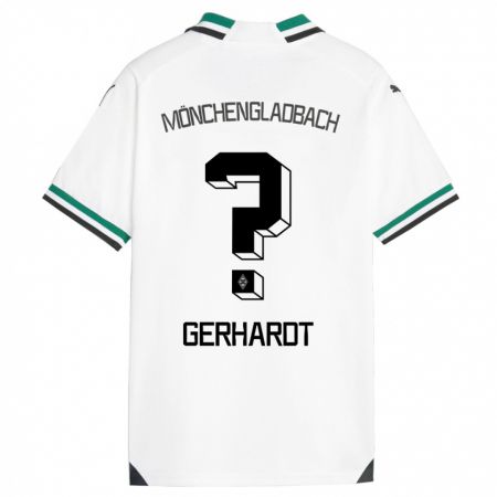 Kandiny Niño Camiseta Konstantin Gerhardt #0 Blanco Verde 1ª Equipación 2023/24 La Camisa Chile