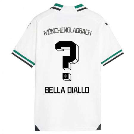 Kandiny Niño Camiseta Oumar Bella Diallo #0 Blanco Verde 1ª Equipación 2023/24 La Camisa Chile