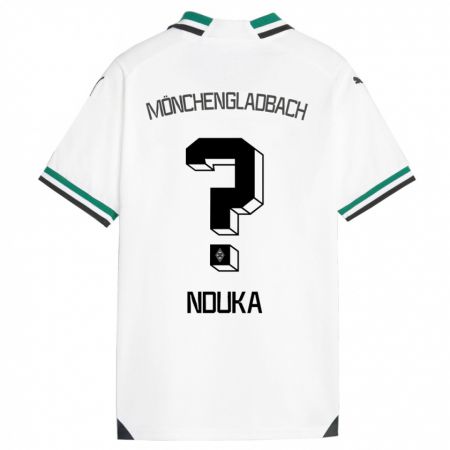 Kandiny Niño Camiseta Michael Nduka #0 Blanco Verde 1ª Equipación 2023/24 La Camisa Chile