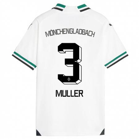 Kandiny Niño Camiseta Barbara Müller #3 Blanco Verde 1ª Equipación 2023/24 La Camisa Chile
