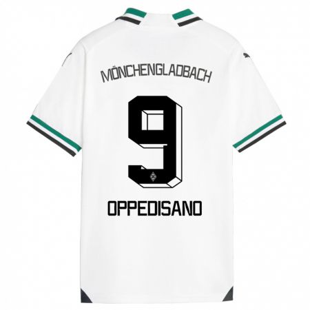 Kandiny Niño Camiseta Valentina Oppedisano #9 Blanco Verde 1ª Equipación 2023/24 La Camisa Chile