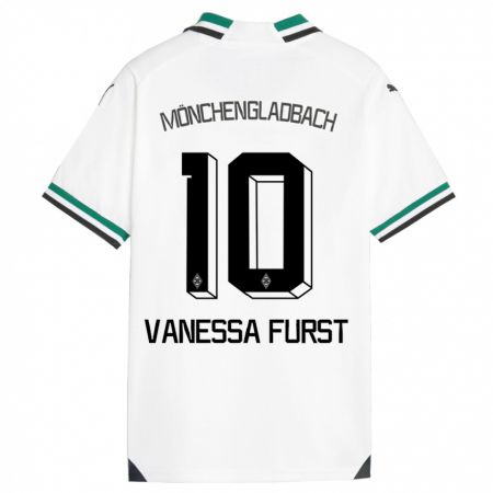 Kandiny Niño Camiseta Vanessa Fürst #10 Blanco Verde 1ª Equipación 2023/24 La Camisa Chile