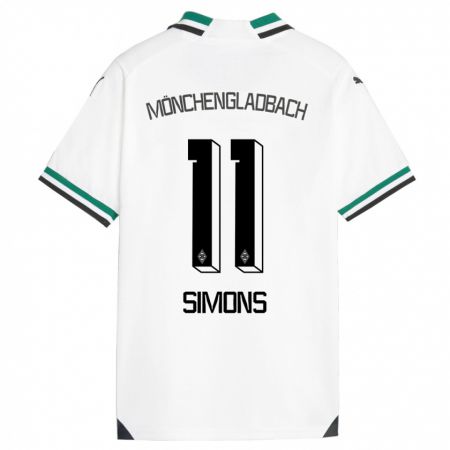 Kandiny Niño Camiseta Kelly Simons #11 Blanco Verde 1ª Equipación 2023/24 La Camisa Chile