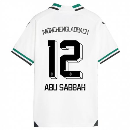 Kandiny Niño Camiseta Sarah Abu Sabbah #12 Blanco Verde 1ª Equipación 2023/24 La Camisa Chile