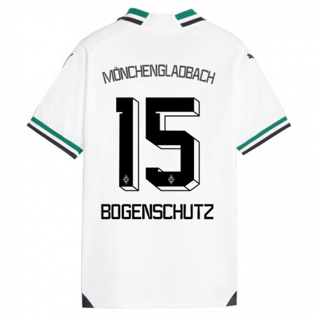 Kandiny Niño Camiseta Kerstin Bogenschutz #15 Blanco Verde 1ª Equipación 2023/24 La Camisa Chile
