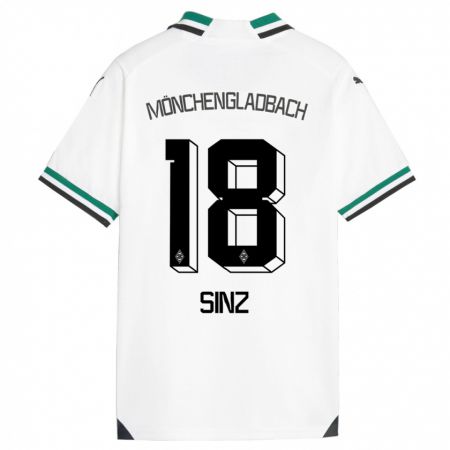 Kandiny Niño Camiseta Michelle Sinz #18 Blanco Verde 1ª Equipación 2023/24 La Camisa Chile