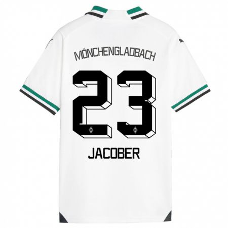 Kandiny Niño Camiseta Magdalena Jacober #23 Blanco Verde 1ª Equipación 2023/24 La Camisa Chile