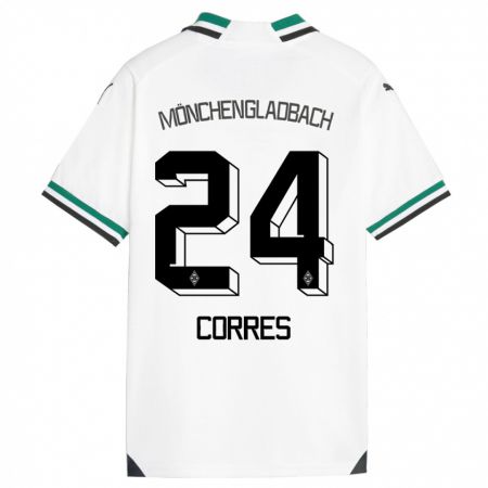 Kandiny Niño Camiseta Carolin Corres #24 Blanco Verde 1ª Equipación 2023/24 La Camisa Chile