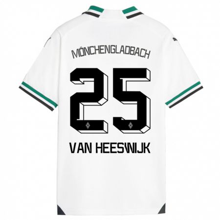 Kandiny Niño Camiseta Amber Van Heeswijk #25 Blanco Verde 1ª Equipación 2023/24 La Camisa Chile
