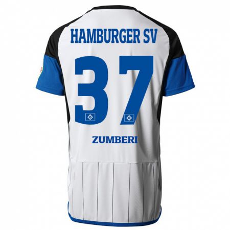 Kandiny Niño Camiseta Valon Zumberi #37 Blanco 1ª Equipación 2023/24 La Camisa Chile