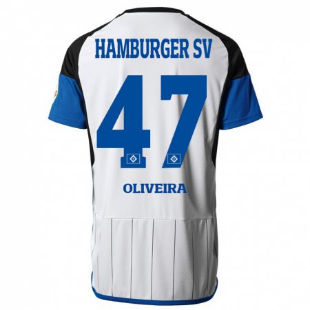 Kandiny Niño Camiseta Nicolas Oliveira #47 Blanco 1ª Equipación 2023/24 La Camisa Chile