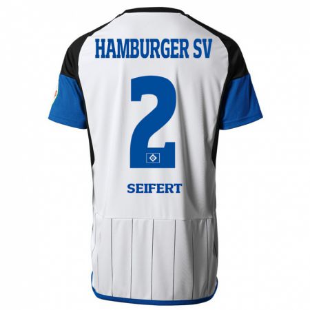 Kandiny Niño Camiseta Luis Seifert #2 Blanco 1ª Equipación 2023/24 La Camisa Chile