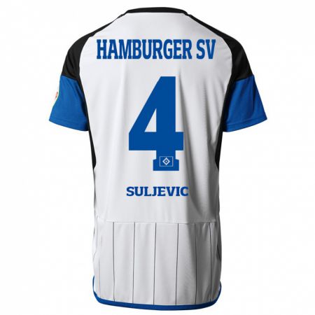 Kandiny Niño Camiseta Almin Suljevic #4 Blanco 1ª Equipación 2023/24 La Camisa Chile