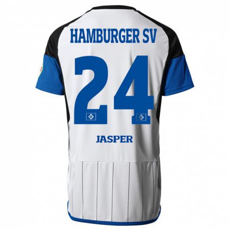 Kandiny Niño Camiseta Jan-Lukas Jasper #24 Blanco 1ª Equipación 2023/24 La Camisa Chile