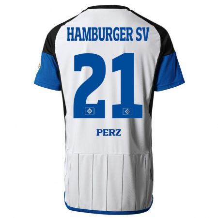 Kandiny Niño Camiseta Marcel Perz #21 Blanco 1ª Equipación 2023/24 La Camisa Chile